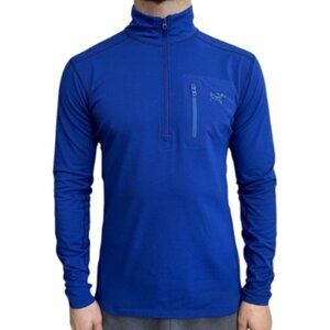 Arc'teryx blue high neck lightweight quarter zip jacket size M